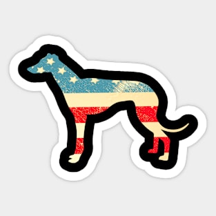 American Flag Greyhound Sticker